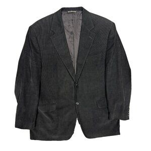 Jack Victor Cotton Cashmere Blazer Corduroy Sport Coat Black 44R